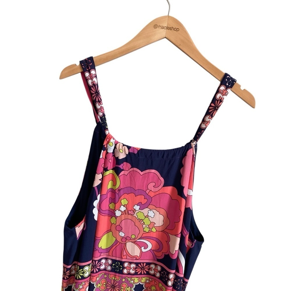 Trina Turk Colorful Vacaciones Printed Halter Dress Size 8 Vacation Swing Dress - Picture 3 of 5